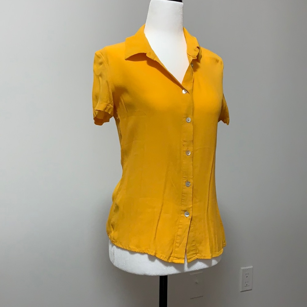 Semi-sheer Button-down Blouse